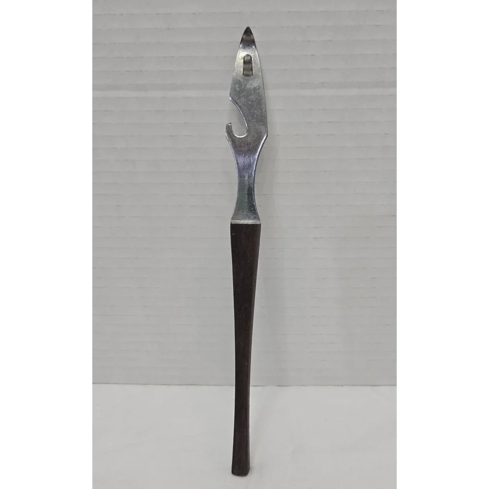 Vintage Wood Handle Bottle Opener Stainless‎ Steel Mid-century Modern